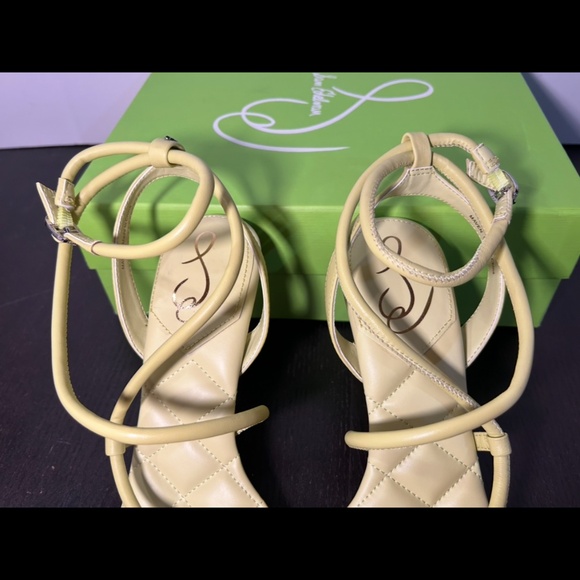 Sam Edelman Maven Strappy Leather Padded Heels Shoes Kiwi Green Womans 10M - Picture 6 of 16